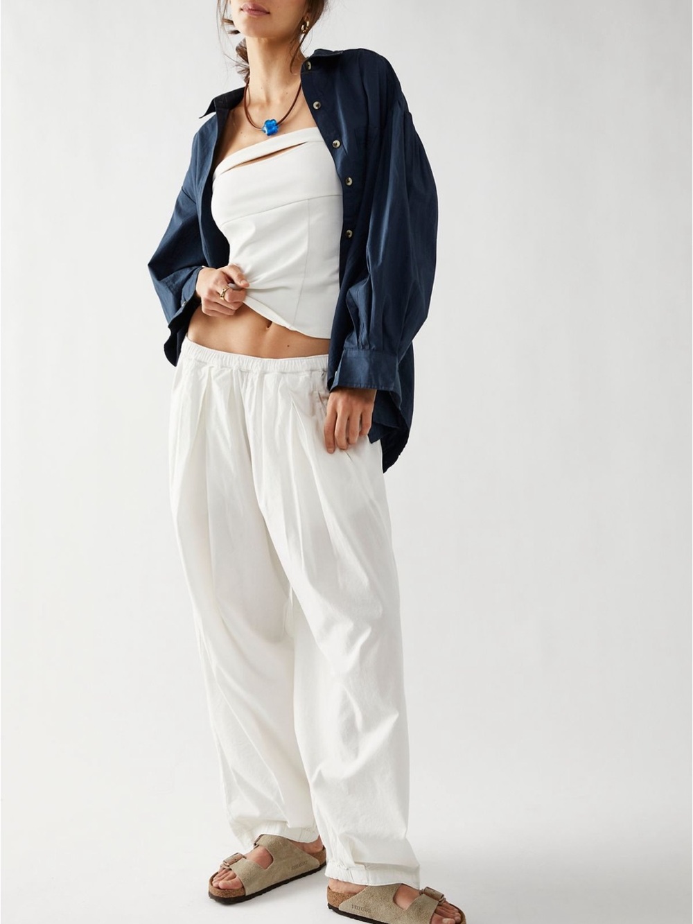 Free People to the sky parachute pant in nilla cream white